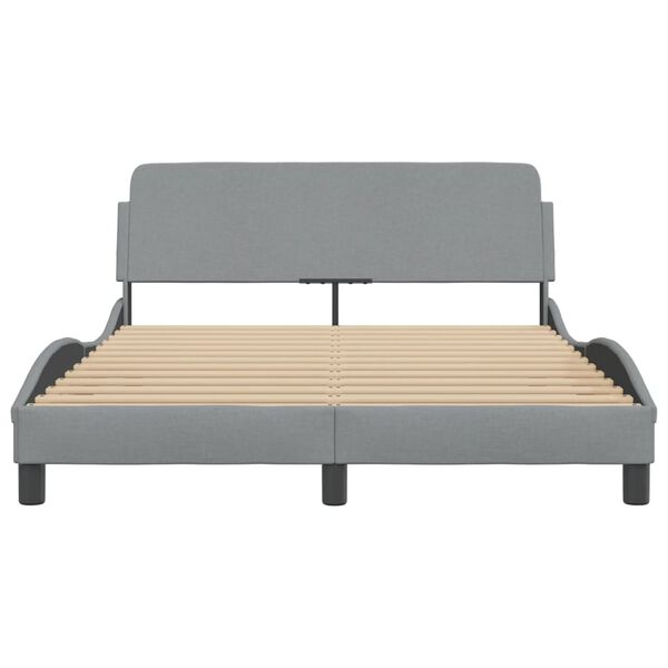 vidaXL Bed Frame "Dover" Light Grey 137x190 cm Double Fabric