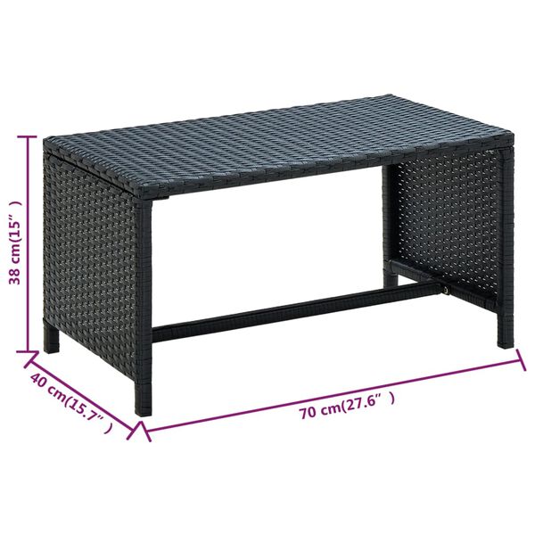 vidaXL 4 Piece Garden Lounge with Cushions Set Poly Rattan Black