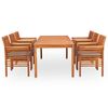 vidaXL 7 Piece Outdoor Dining Set with Cushions Solid Wood Acacia