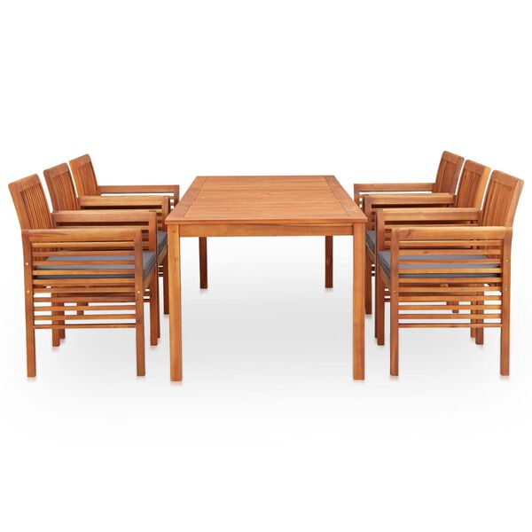 vidaXL 7 Piece Outdoor Dining Set with Cushions Solid Wood Acacia