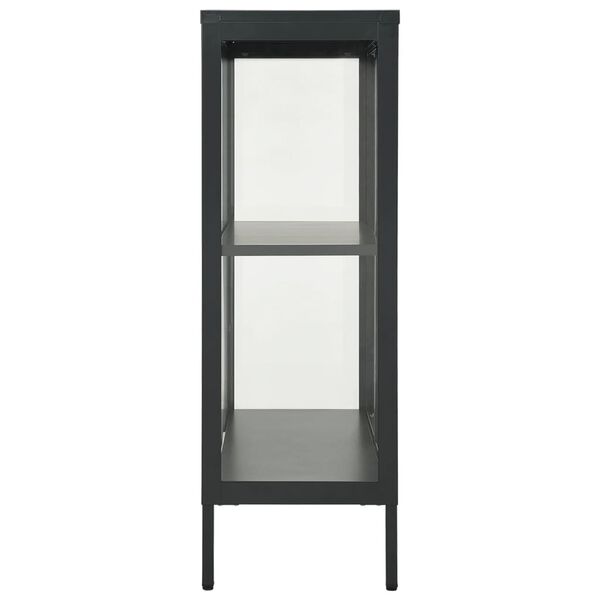 vidaXL Sideboard Anthracite 75x35x105 cm Steel and Glass