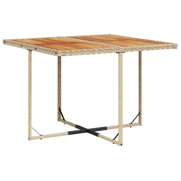 vidaXL 5 Piece Garden Dining Set with Cushions Beige Poly Rattan