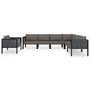 vidaXL 7 Piece Garden Lounge Set with Cushions Poly Rattan Anthracite