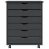 vidaXL Rolling Cabinet with Drawers MOSS Grey Solid Wood Pine