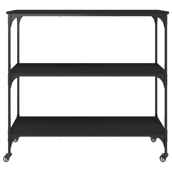 vidaXL Kitchen Trolley Black 102x50x95 cm Engineered Wood