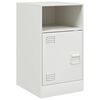 vidaXL Bedside Cabinet White 34.5x39x62 cm Steel