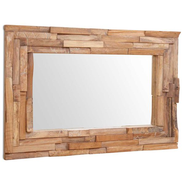 vidaXL Decorative Mirror Teak 90x60 cm Rectangular