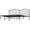 vidaXL Metal Bed Frame without Mattress with Headboard Black 193x203cm