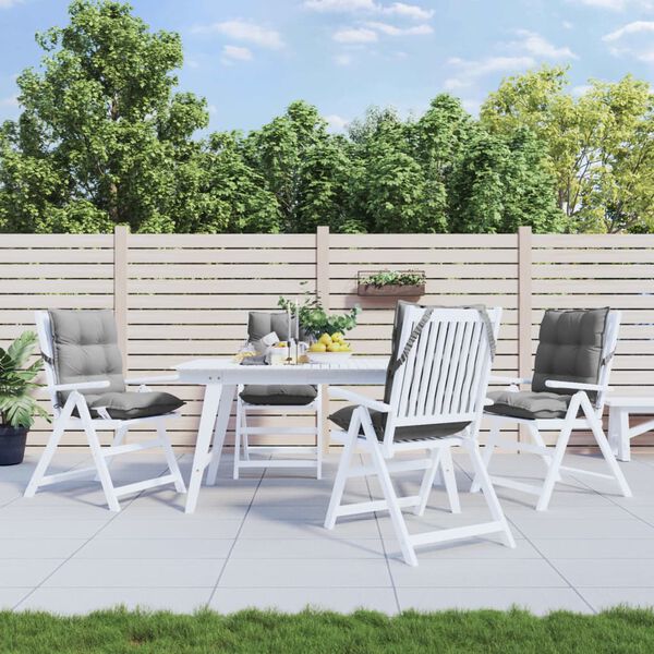 vidaXL Lowback Chair Cushions 4 pcs Grey Oxford Fabric