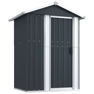 vidaXL Garden Shed Anthracite 126x97.5x177 cm Galvanised Steel