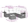 vidaXL 6 Piece Garden Sofa Set with Cushions Grey Poly Rattan
