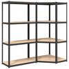 vidaXL 4-Layer Shelves 2 pcs Anthracite Steel&Engineered Wood