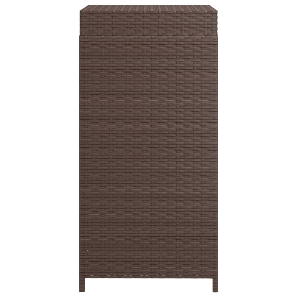 vidaXL Trash Bin Brown 40x40x80 cm Poly Rattan