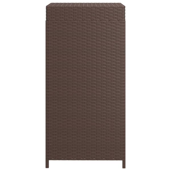 vidaXL Trash Bin Brown 40x40x80 cm Poly Rattan