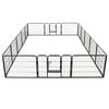 vidaXL Dog Playpen 16 Panels Steel 60x80 cm Black