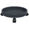 vidaXL Plant Trolleys with Wheels 2 pcs Grey Diameter 34 cm 35 kg