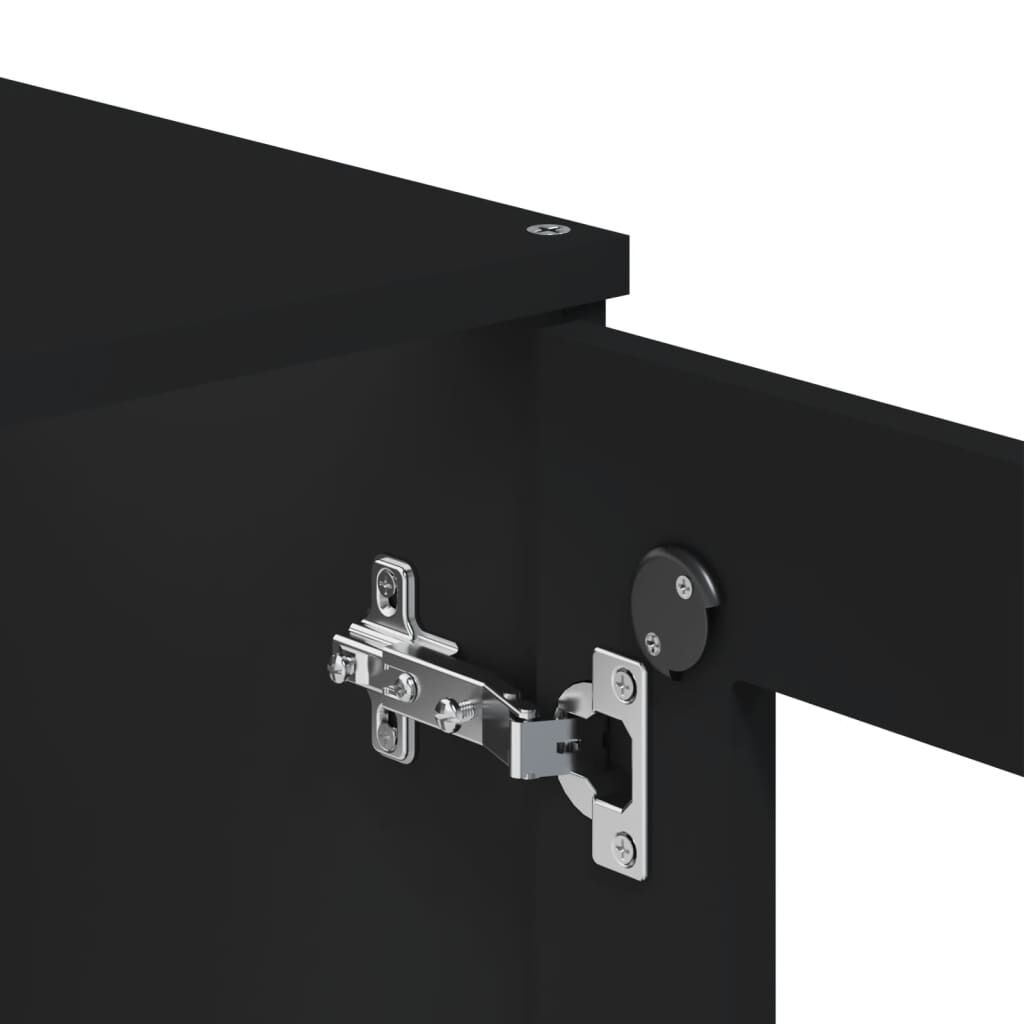 vidaXL Highboard VIKEN Black 80x40x190 cm Solid Wood Pine