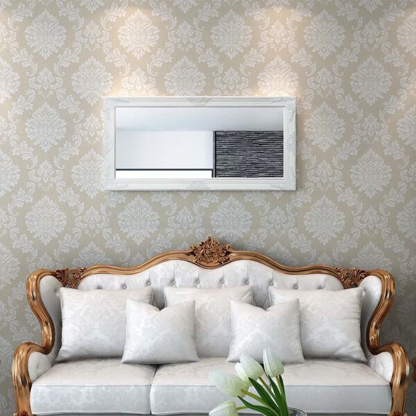 vidaXL Wall Mirror Baroque Style 120x60 cm White