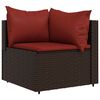 vidaXL 4 Piece Garden Lounge Set with Cushions Brown Poly Rattan