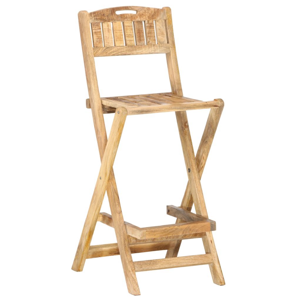 vidaXL Folding Outdoor Bar Chairs 2 pcs Solid Mango Wood