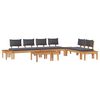 vidaXL Garden Bench Set with Cushion with Storage 5 pcs Brown and Grey