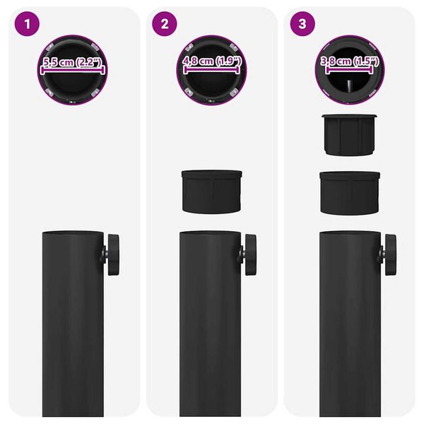 vidaXL Outdoor Umbrella Bases Black 45 x 45 x 31.5 cm Steel