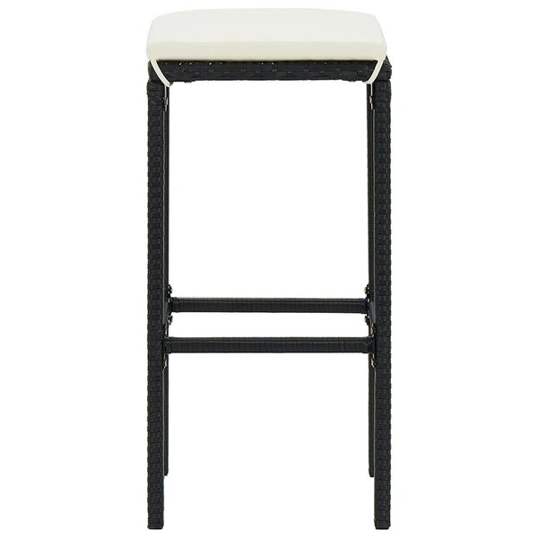 vidaXL 5 Piece Garden Bar Set Black Solid Wood Acacia and Poly Rattan