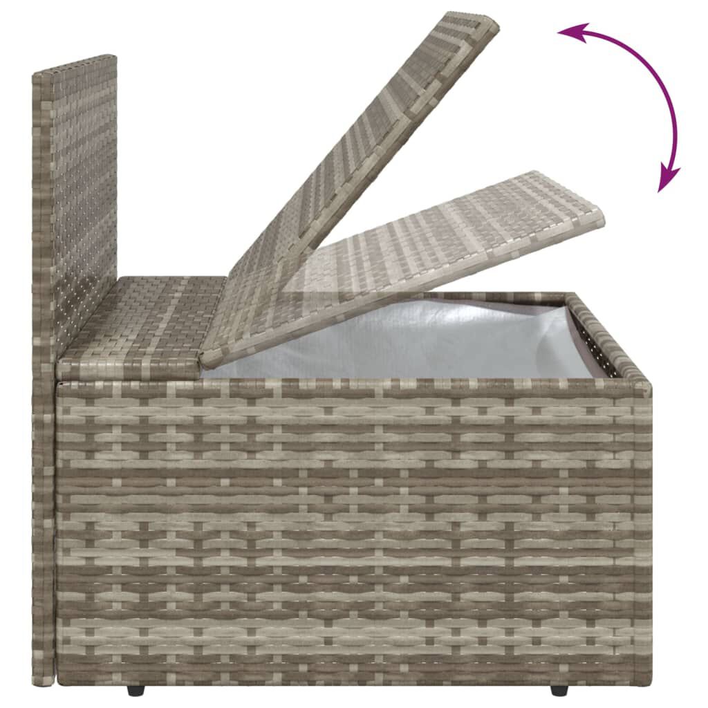 vidaXL 8 Piece Garden Lounge Set with Cushions Grey Poly Rattan