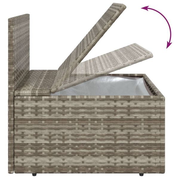 vidaXL 8 Piece Garden Lounge Set with Cushions Grey Poly Rattan