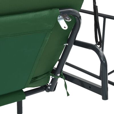 vidaXL Garden Swing Bench with Canopy Green Steel