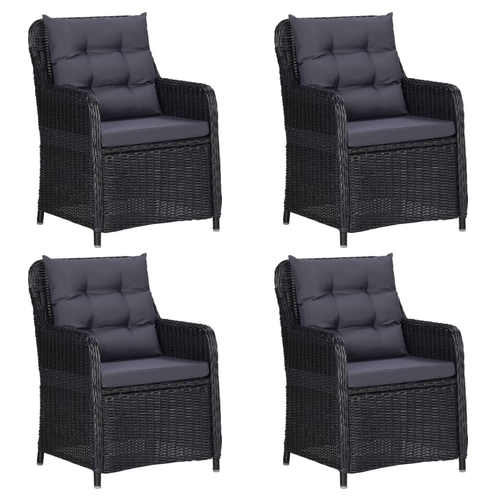 vidaXL 5 Piece Garden Dining Set Black