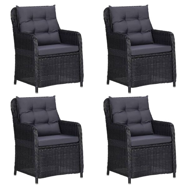vidaXL 5 Piece Garden Dining Set Black