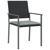 vidaXL 3 Piece Garden Dining Set with Cushions Poly Rattan and Steel