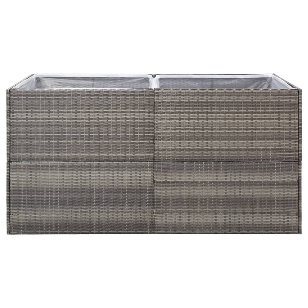 vidaXL Garden Planter Grey 157x80x80 cm Poly Rattan