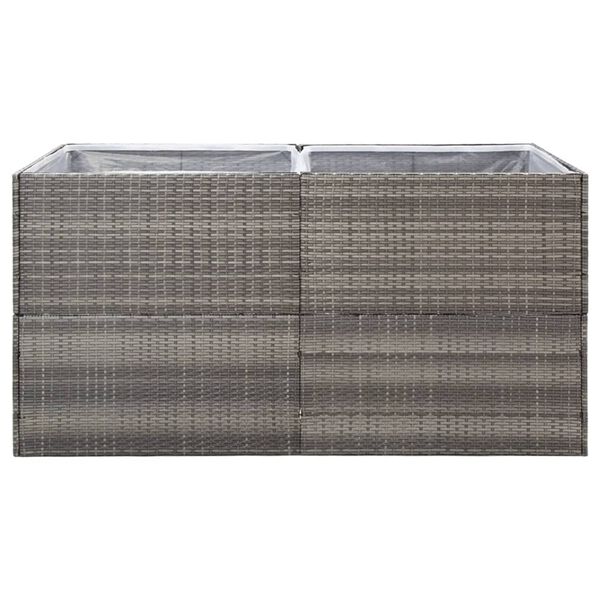 vidaXL Garden Planter Grey 157x80x80 cm Poly Rattan