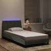 vidaXL Bed Frame with LED without Mattress "Hanko" Light Grey 100x190 cm Velvet