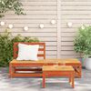 vidaXL Garden Sofa Armless with Footstool Wax Brown Solid Wood Pine