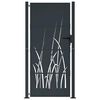 vidaXL Garden Gate Anthracite 100x200 cm Steel Grass Design