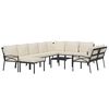 vidaXL 11 Piece Garden Lounge Set with Sand Cushions Steel