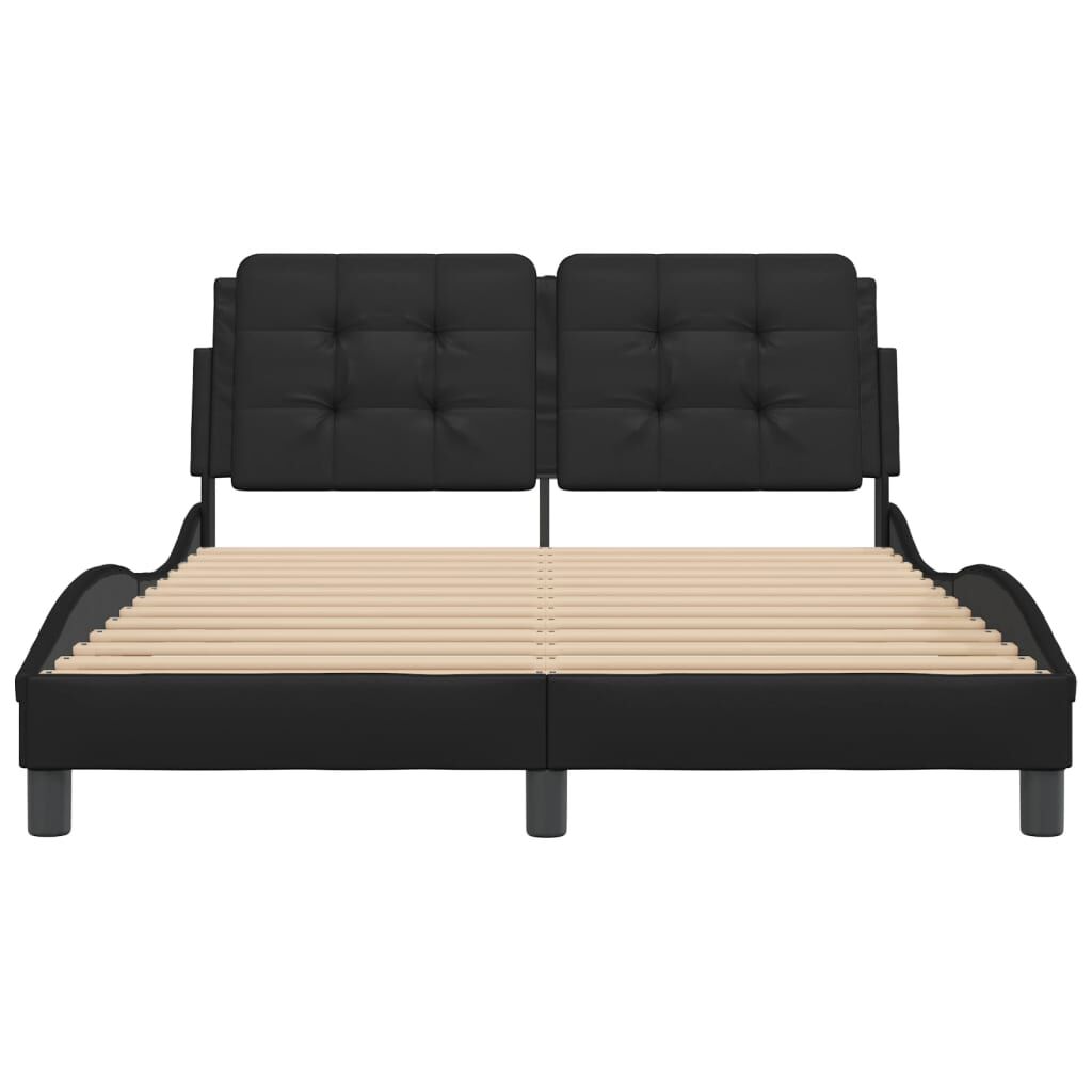 vidaXL Bed Frame without Mattress Black 137x190 cm Faux Leather