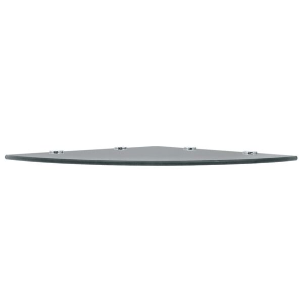 vidaXL Corner Shelves 2 pcs with Chrome Supports Glass Black 45x45 cm