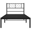 vidaXL Metal Bed Frame without Mattress with Headboard Black 100x200cm