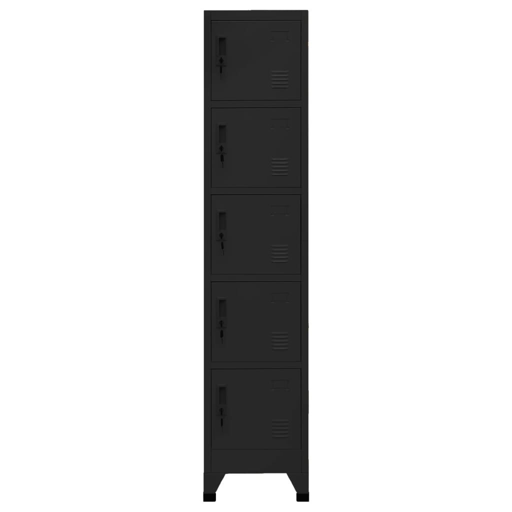 vidaXL Locker Cabinet Black 38x40x180 cm Steel