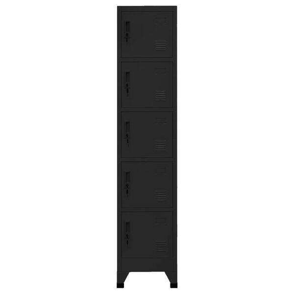 vidaXL Locker Cabinet Black 38x40x180 cm Steel