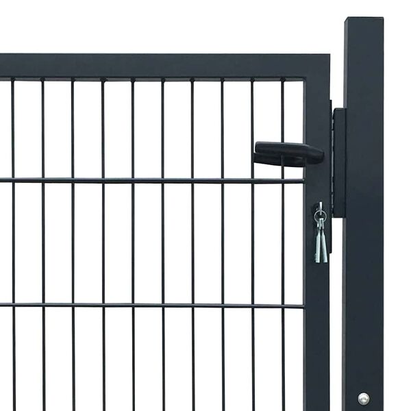 vidaXL 2D Fence Gate (Single) Anthracite Grey 100x80 cm
