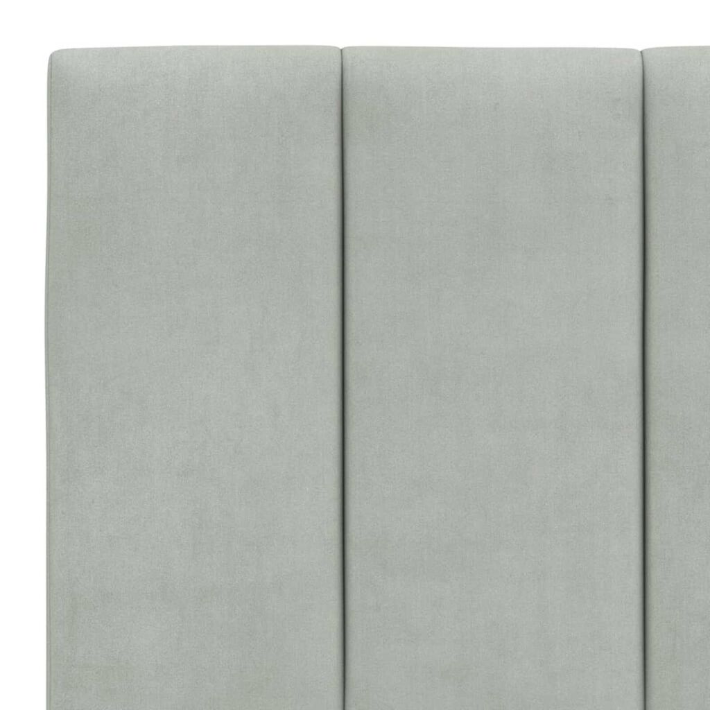 vidaXL Bed Frame with LED without Mattress "Hanko" Light Grey 193x203 cm Velvet