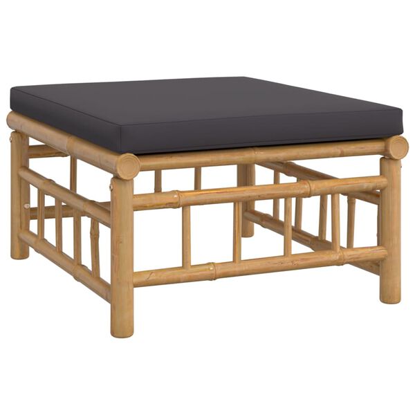 vidaXL 7 Piece Garden Lounge Set with Dark Grey Cushions Bamboo