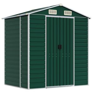 vidaXL Garden Shed Green 191x130x198 cm Galvanised Steel