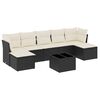 vidaXL 8 Piece Garden Sofa Set with Cushions Black Poly Rattan