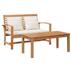 vidaXL Garden Sofa Set Natural Solid teak wood